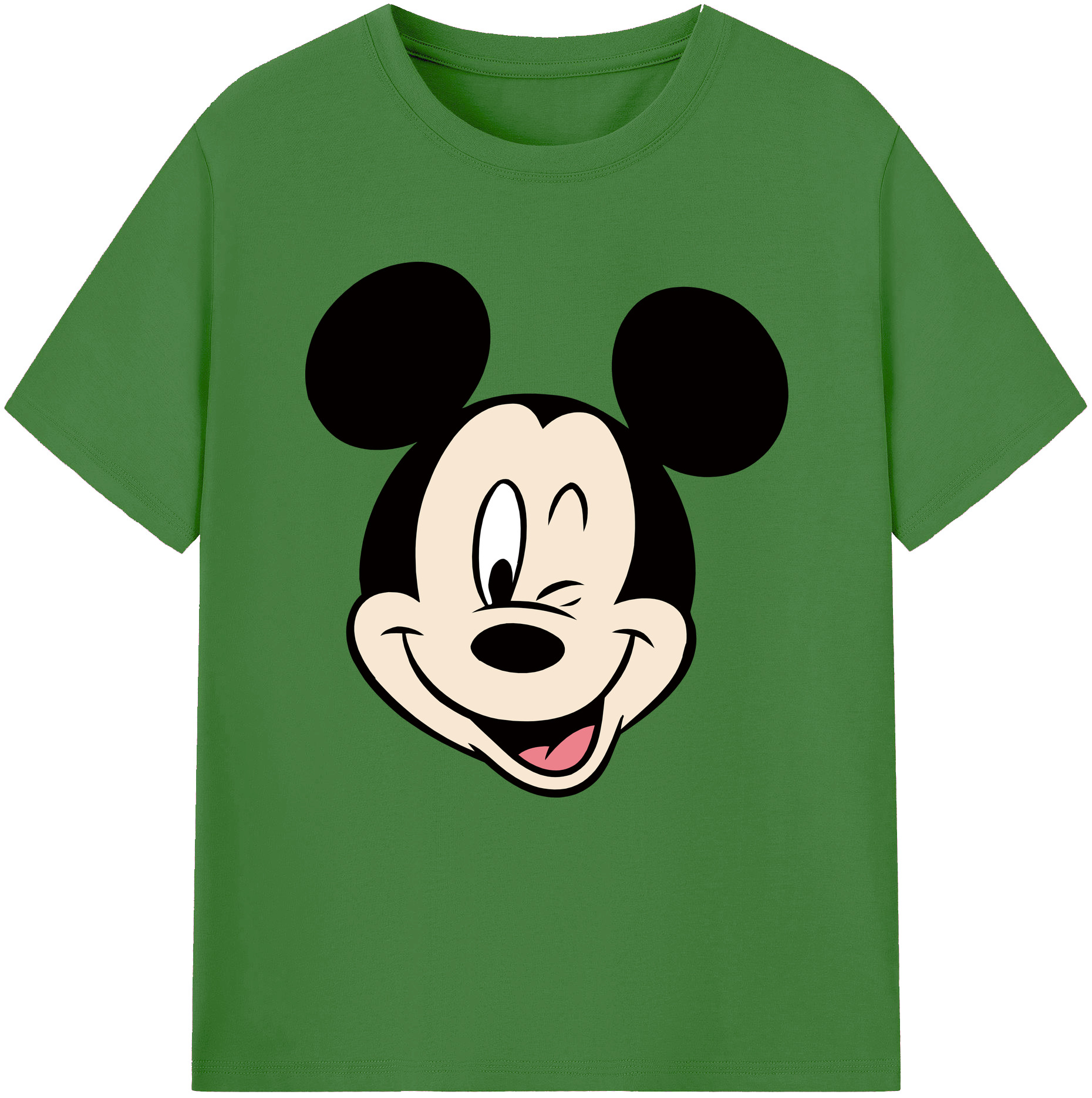 （画像用） ミッキーマウス Mickey Mouse レディースカジュアルプリントTシャツ（綿100％）